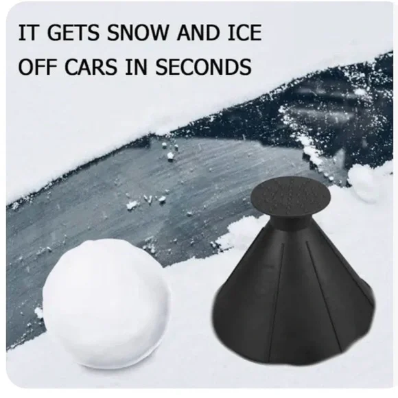 Black Scraper-Cone Windshield Snow and Ice Scraper- 2 Pack - Picture 4 of 7